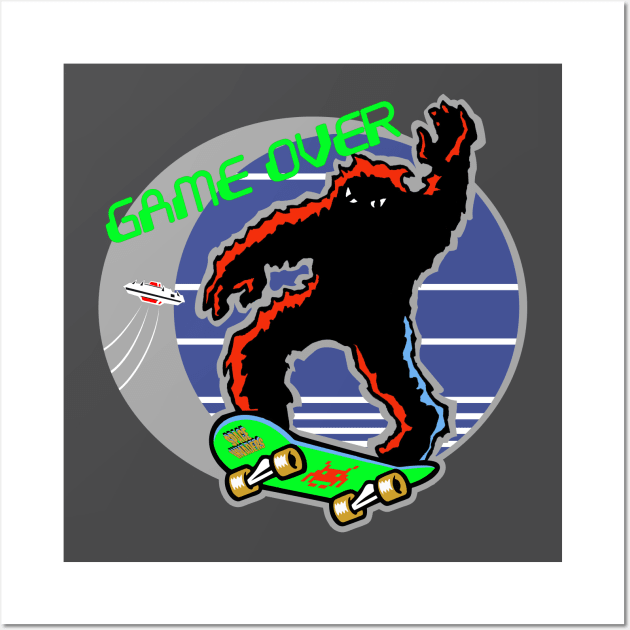 Retro invader skater Wall Art by colouredwolfe11